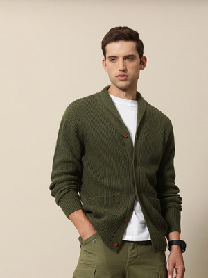 Mr Bowerbird Solid Casual Men Green Sweater