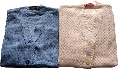 Shunit creation Solid V Neck Formal Women Grey, Beige Sweater