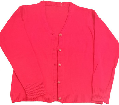 Sparkfab Solid V Neck Casual Women Pink Sweater