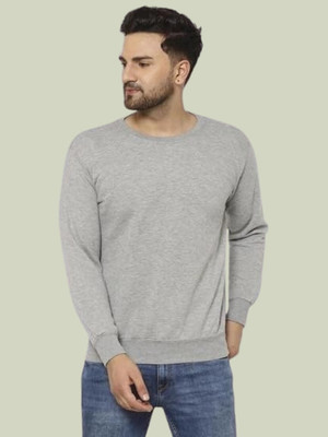 ZAKOD Solid Round Neck Casual Men Grey Sweater