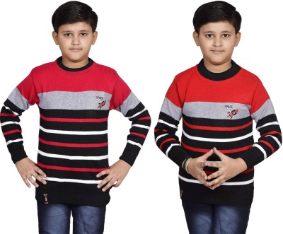 BADOS Striped Crew Neck Casual Boys Multicolor Sweater