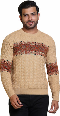 Grand Line Self Design Round Neck Casual Men Multicolor Sweater
