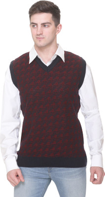 aarbee Chevron/Zig Zag V Neck Casual Men Multicolor Sweater