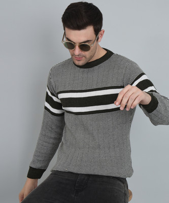 HERMISTON Striped Round Neck Casual Men Multicolor Sweater