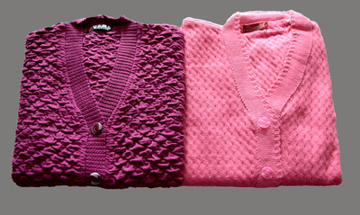 Shunit creation Solid V Neck Formal Women Purple, Pink Sweater