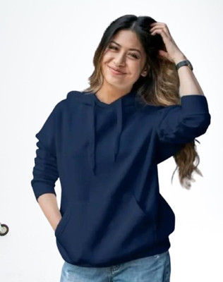 Sahuone Full Sleeve Solid Women Sweatshirt