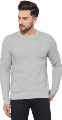 RED TAPE Self Design Round Neck Casual Men Green Sweater