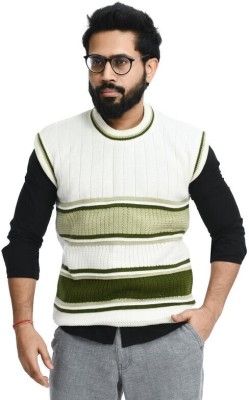 manra Striped Round Neck Casual Men Multicolor Sweater