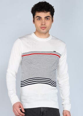 PETER ENGLAND Woven Round Neck Casual Men Multicolor Sweater