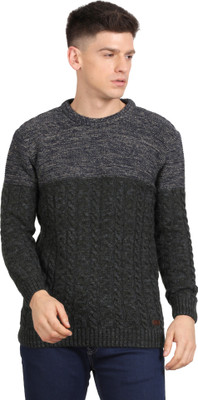 t-base Solid V Neck Casual Men Green Sweater