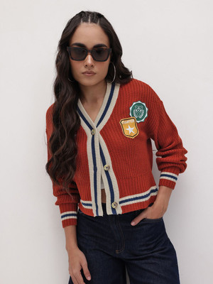 Roadster Solid Ruffle Neck Casual Women Multicolor Sweater
