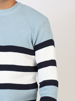 Sijans Striped Round Neck Casual Men Multicolor Sweater