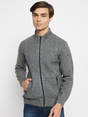 DUKE Solid High Neck Casual Men Grey Sweater