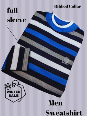 Marc Luarente Striped Round Neck Casual Men Multicolor Sweater
