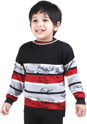 GTwo Checkered Round Neck Casual Baby Boys Red Sweater