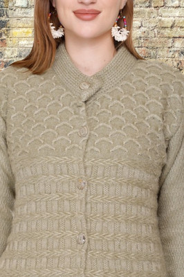Biwu Solid Round Neck Casual Women Brown Sweater