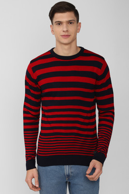 PETER ENGLAND Solid Crew Neck Casual Men Red Sweater