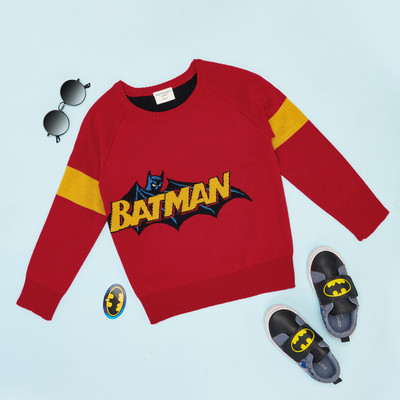 Pantaloons Baby Solid Round Neck Casual Baby Boys Orange Sweater