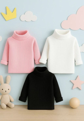 KOCHIKAME Solid High Neck Formal Baby Boys & Baby Girls Multicolor Sweater