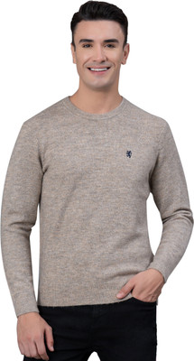 RED TAPE Self Design Round Neck Casual Men Beige Sweater