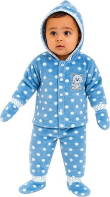 triishii Animal Print Collared Neck Casual Baby Boys & Baby Girls Reversible Blue Sweater