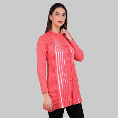 STUTAKRITI Colorblock Round Neck Party Women Red Sweater