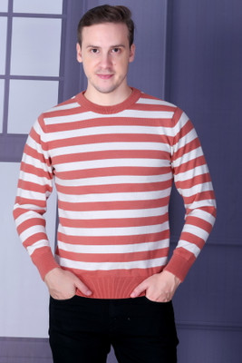 DZANT Striped Round Neck Casual Men Multicolor Sweater