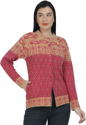chatanya Solid V Neck Party Women Beige Sweater