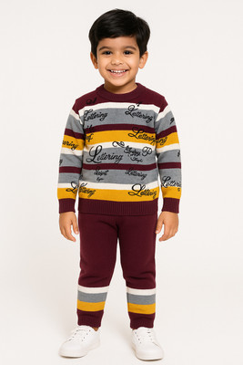 GTwo Striped Round Neck Casual Baby Boys Multicolor Sweater