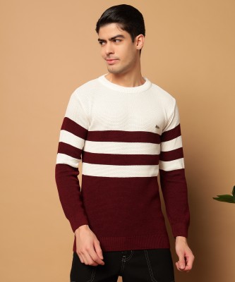 MORKEL Striped Round Neck Casual Men Multicolor Sweater