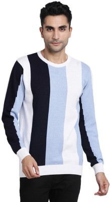 TURTLE Striped Round Neck Casual Men Multicolor Sweater