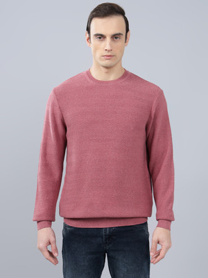 CANTABIL Solid Round Neck Casual Men Pink Sweater