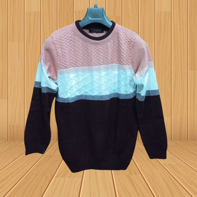PKCOLLECSION Striped Round Neck Casual Men Multicolor Sweater