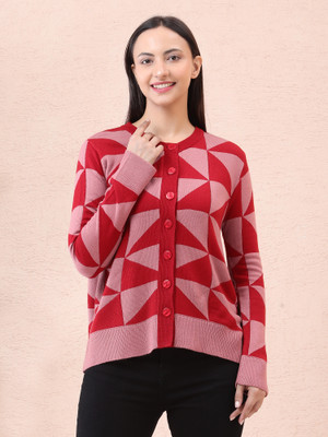 NOQUO Printed Round Neck Casual Women Multicolor Sweater