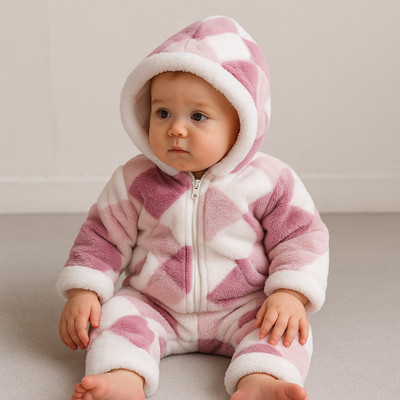 Asent Printed Hooded Neck Casual Baby Boys & Baby Girls Pink Sweater