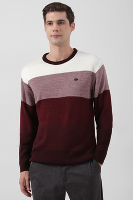 PETER ENGLAND Colorblock Round Neck Casual Men Multicolor Sweater