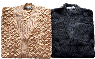 Shunit creation Solid V Neck Formal Women Brown, Black Sweater