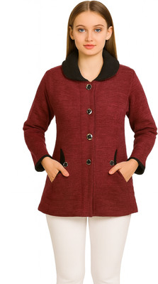 manra Solid Peter Pan Collar Casual Women Pink Sweater