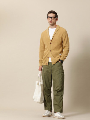 Mr Bowerbird Solid Casual Men Beige Sweater