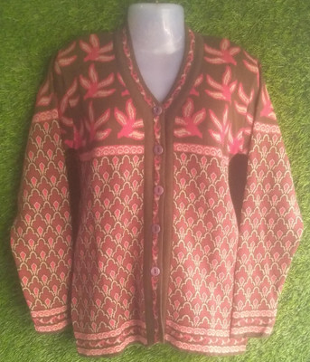 Galhotra Printed V Neck Party Women Multicolor Sweater