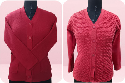 S.L. Madhok Solid V Neck Casual Women Multicolor Sweater