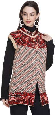 S.L. Madhok Printed Round Neck Casual Women Brown Sweater