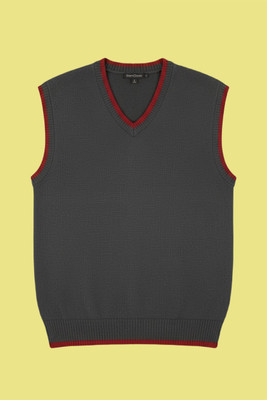 ZAKOD Solid V Neck Casual Men Grey Sweater