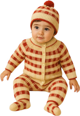 dealpakki Self Design Mandarin Neck Casual Baby Boys & Baby Girls Reversible Red Sweater