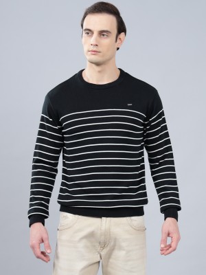 CANTABIL Striped Round Neck Casual Men Dark Blue Sweater