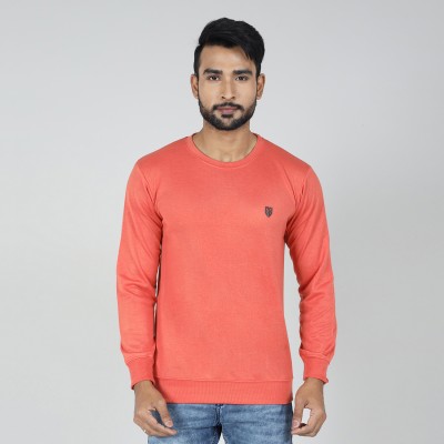 GAME BEGINS Solid Round Neck Casual Men Red Sweater