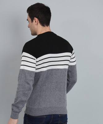MORKEL Self Design Round Neck Casual Men Multicolor Sweater
