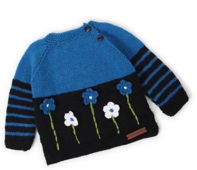 The Original Knit Self Design Round Neck Casual Baby Boys & Baby Girls Multicolor Sweater