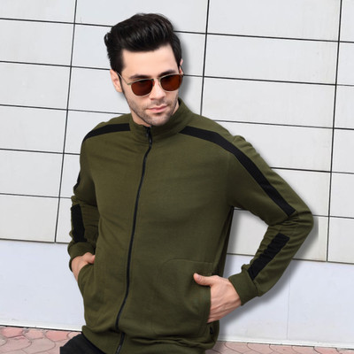 RIGO Colorblock High Neck Casual Men Green, Black Sweater
