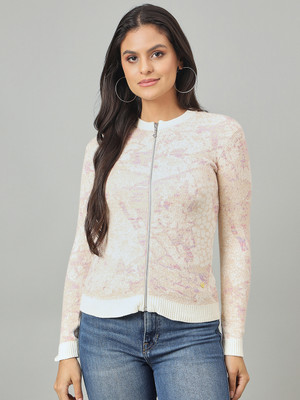 DUKE Printed Round Neck Casual Women Multicolor Sweater